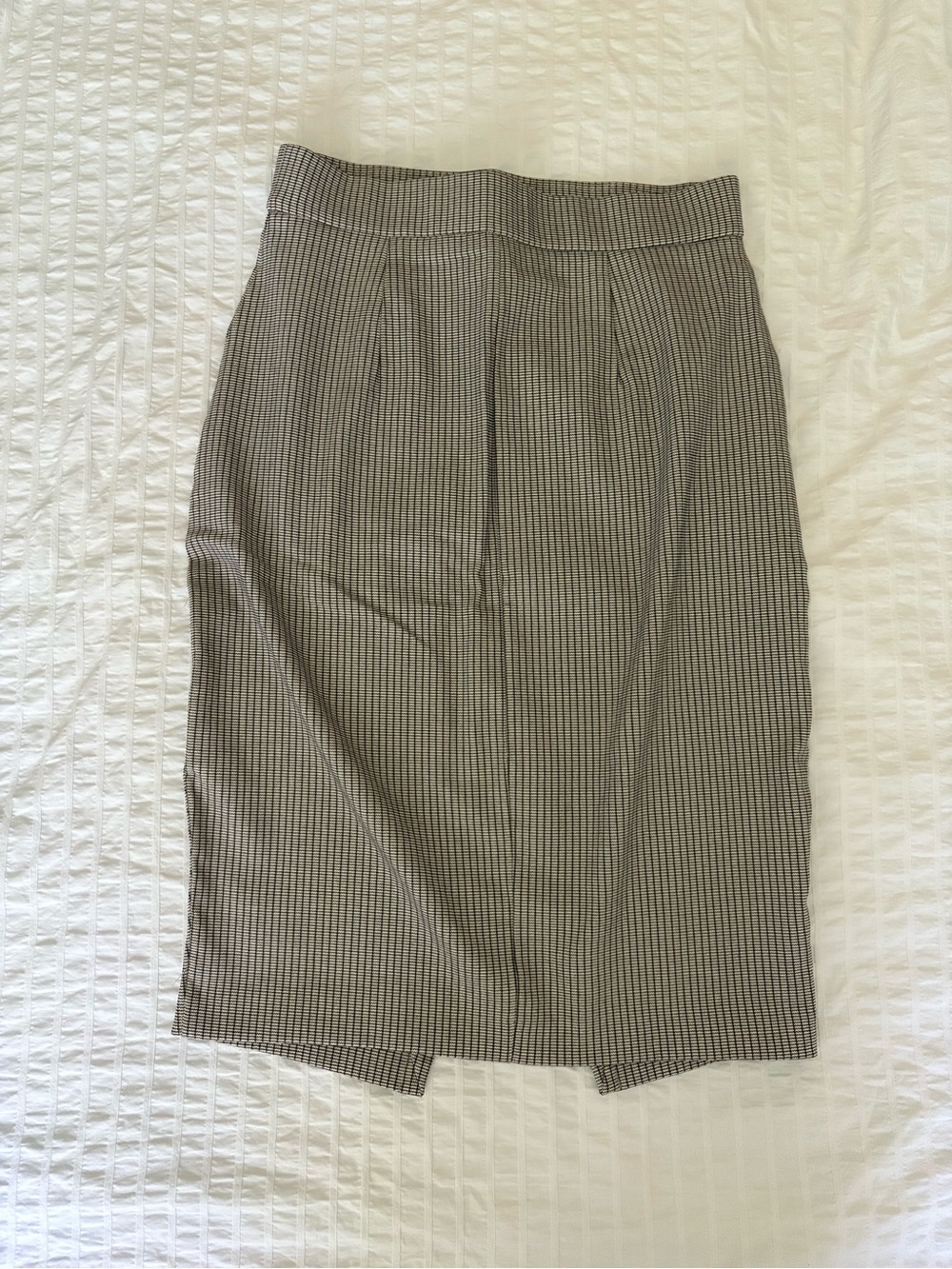 Dynamite Taupe Pinstripe Pencil Skirt